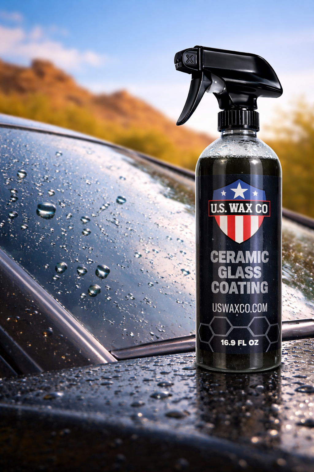 Ceramic Glass Coating – Hydrophobic Window Treatment Spray (16.9 oz) | US WAX CO