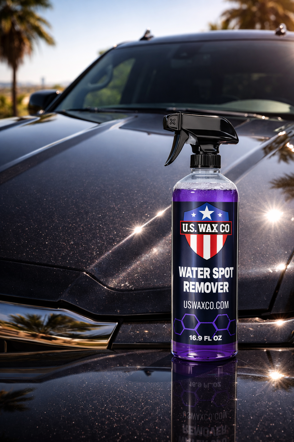 Water Spot Remover – Hard Water Stain & Mineral Deposit Cleaner for Paint & Glass (16.9 oz) | USWAXCO